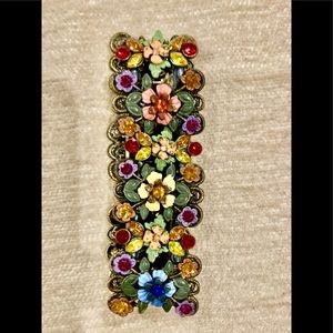 Beautiful Vintage Bracelet with Bright Color Floral Design